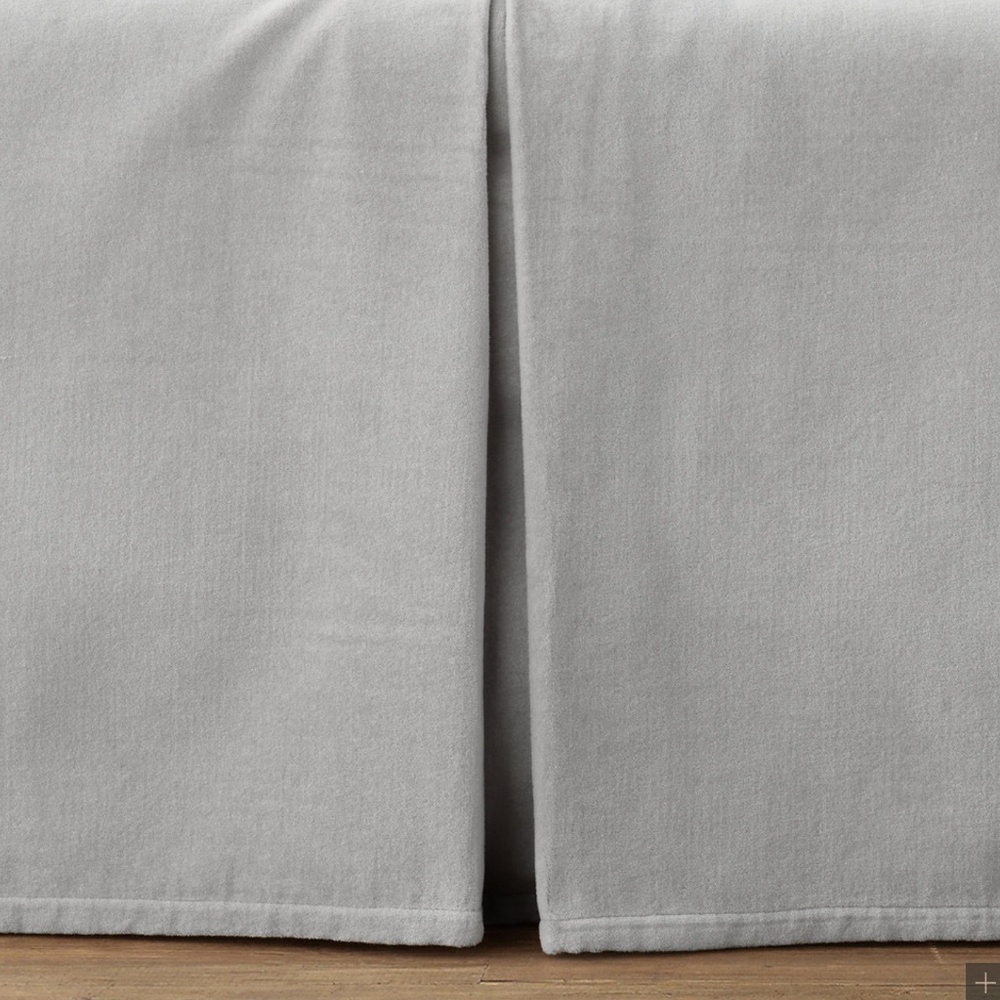 New RH  Pleat Velvet Crib Skirt Grey